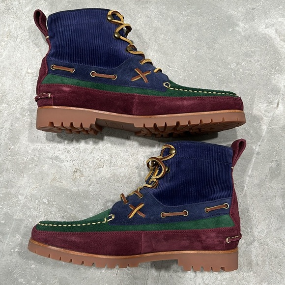 Ralph Lauren Polo Country Suede Corduroy Color Block Ranger Boots Men's Size 11 - Picture 4 of 8